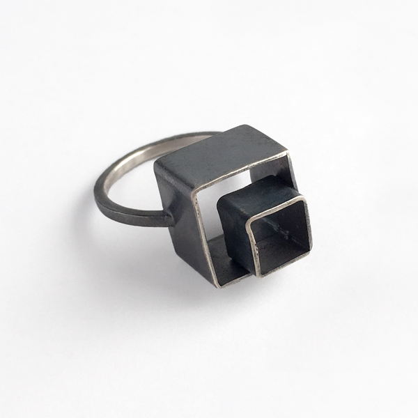 Nested boxes ring. Sterling silver. Jane Pellicciotto