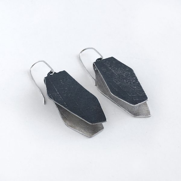 Sterling silver, textured, oxidized earrings. Jane Pellicciotto