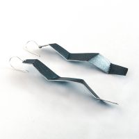 Perforated and folded oxidized sterling silver earrings by Jane Pellicciotto