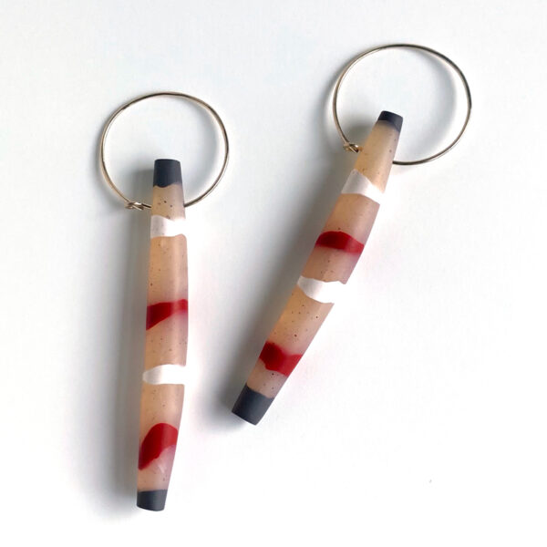 Stripecicle earrings. Polymer clay. Jane Pellicciotto