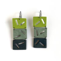 Three Tile Portal Earrings. polymer clay and sterling silver. Jane Pellicciotto