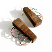 Wood and wire earrings. Jane Pellicciotto