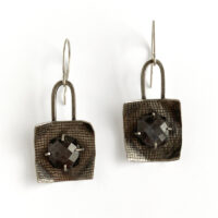 Brown sapphire and sterling silver earrings. Jane Pellicciotto