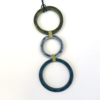 Weathered circles totem necklace. Polymer clay. Jane Pellicciotto